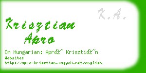 krisztian apro business card